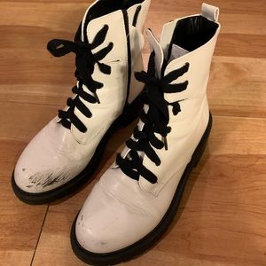 White combat boots